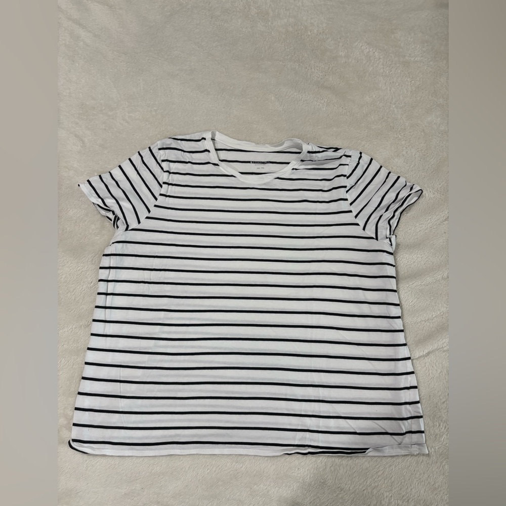 Reitmans Black and White Striped Tee Plus Size XXL Everyday Office Casual